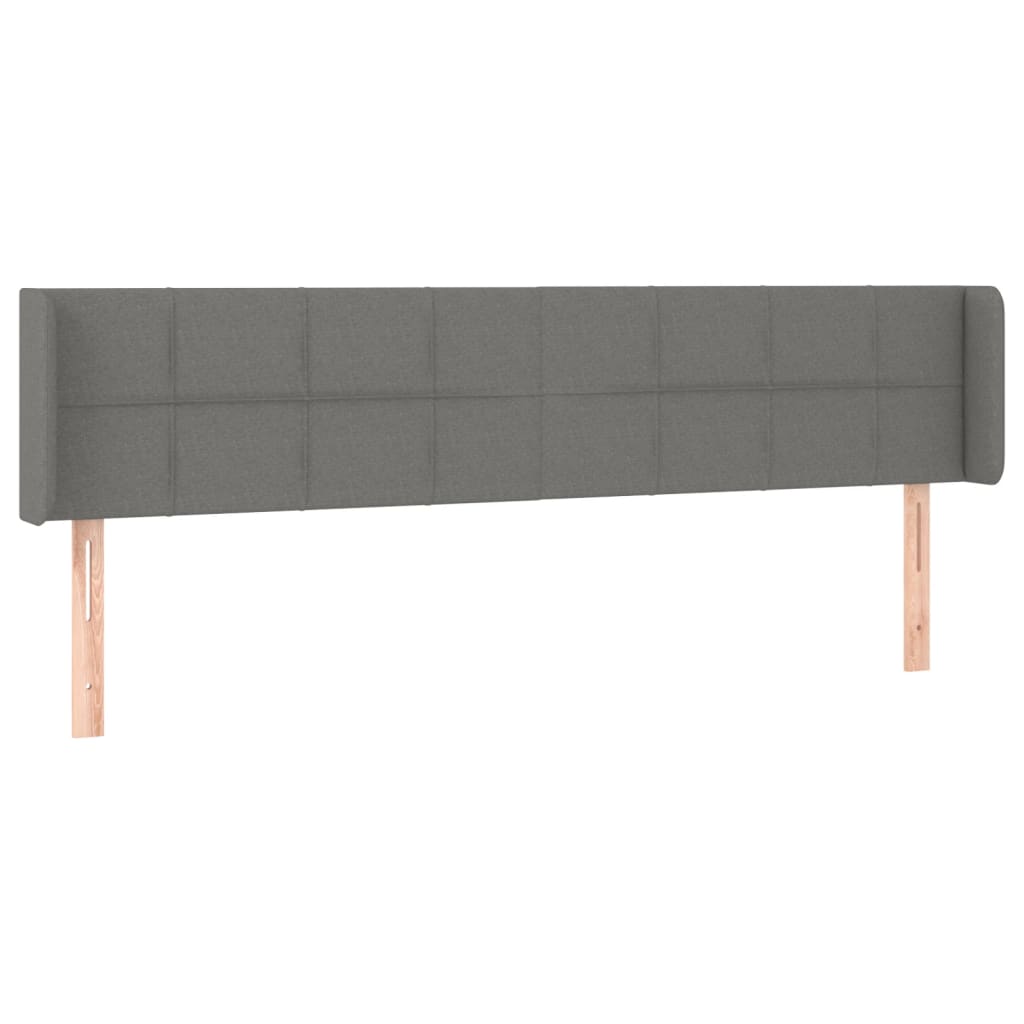 Tête de lit avec oreilles Gris foncé 203x16x78/88 cm Tissu - XIOS