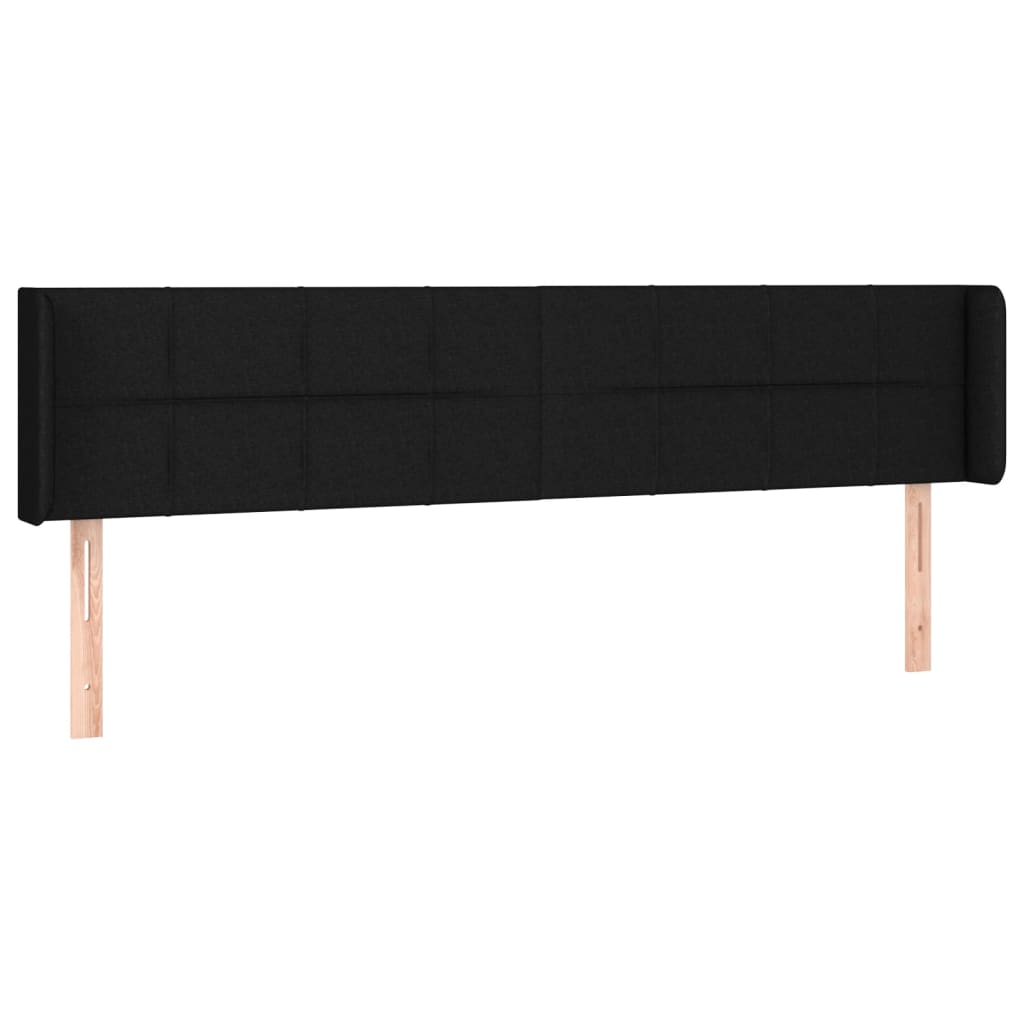 Tête de lit avec oreilles Noir 203x16x78/88 cm Tissu - XIOS