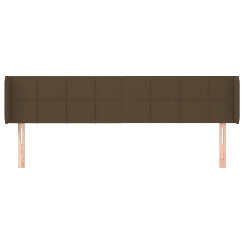 Tête de lit avec oreilles Marron Foncé 203x16x78/88 cm Tissu - XIOS