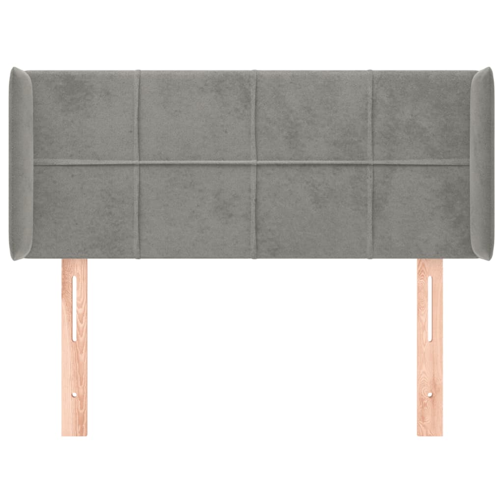 Tête de lit avec oreilles Gris clair 83x16x78/88 cm Velours - XIOS
