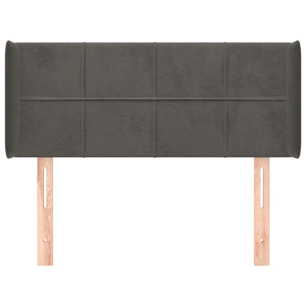 Tête de lit avec oreilles Gris foncé 83x16x78/88 cm Velours - XIOS