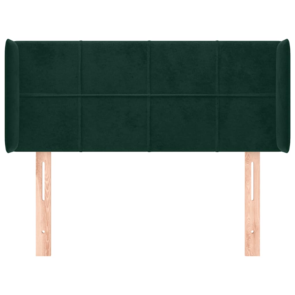 Tête de lit avec oreilles Vert foncé 83x16x78/88 cm Velours - XIOS
