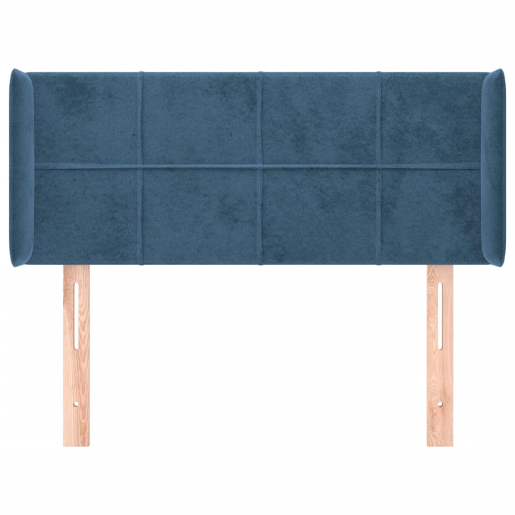 Tête de lit avec oreilles Bleu Foncé 83x16x78/88 cm Velours - XIOS