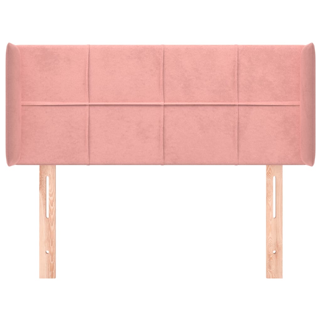 Tête de lit avec oreilles Rose 83x16x78/88 cm Velours - XIOS