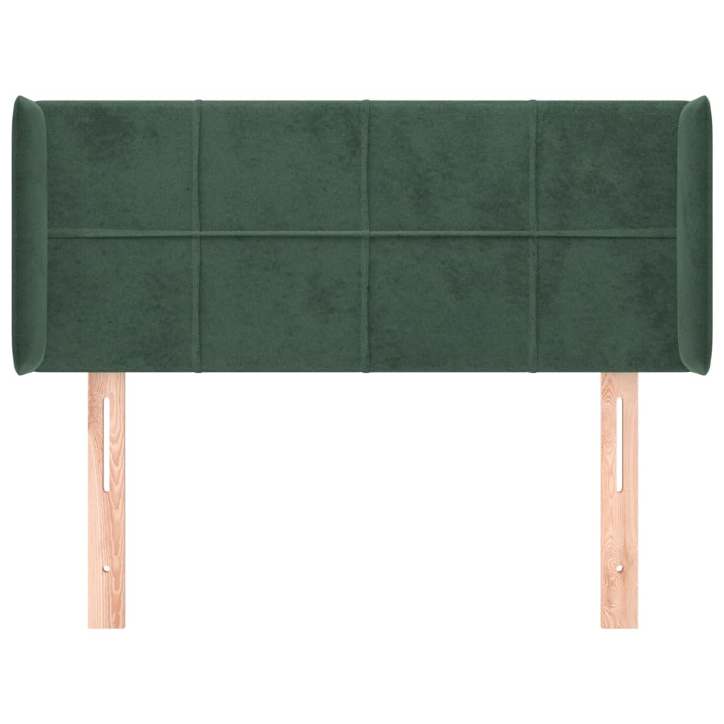 Tête de lit avec oreilles Vert foncé 93x16x78/88 cm Velours - XIOS