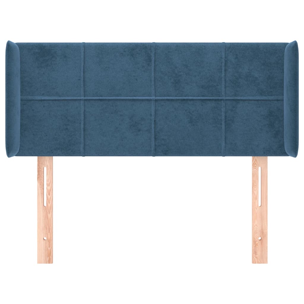 Tête de lit avec oreilles Bleu foncé 93x16x78/88 cm Velours - XIOS