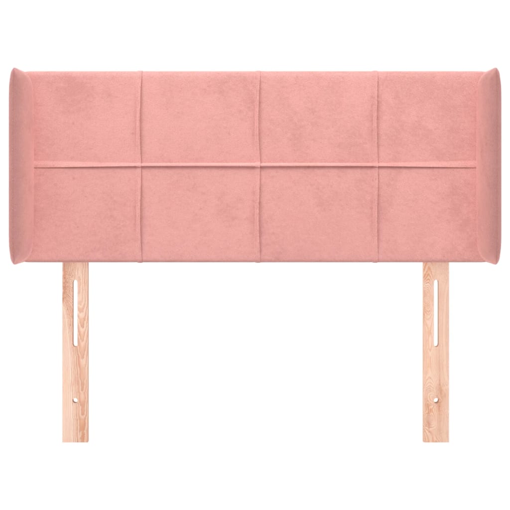 Tête de lit avec oreilles Rose 93x16x78/88 cm Velours - XIOS