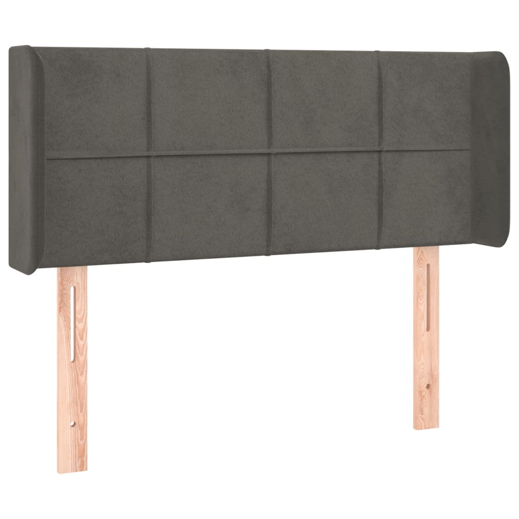 Tête de lit avec oreilles Gris foncé 103x16x78/88 cm Velours - XIOS