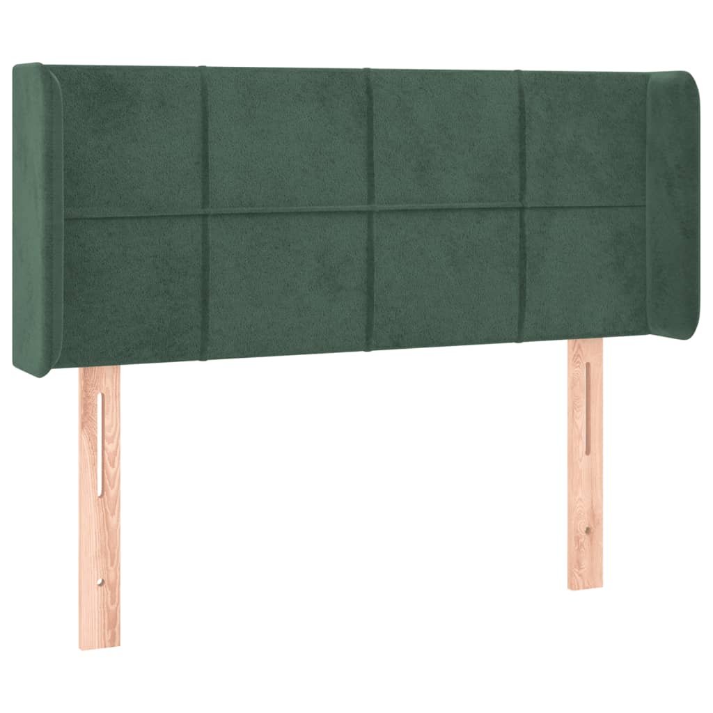 Tête de lit avec oreilles Vert foncé 103x16x78/88 cm Velours - XIOS