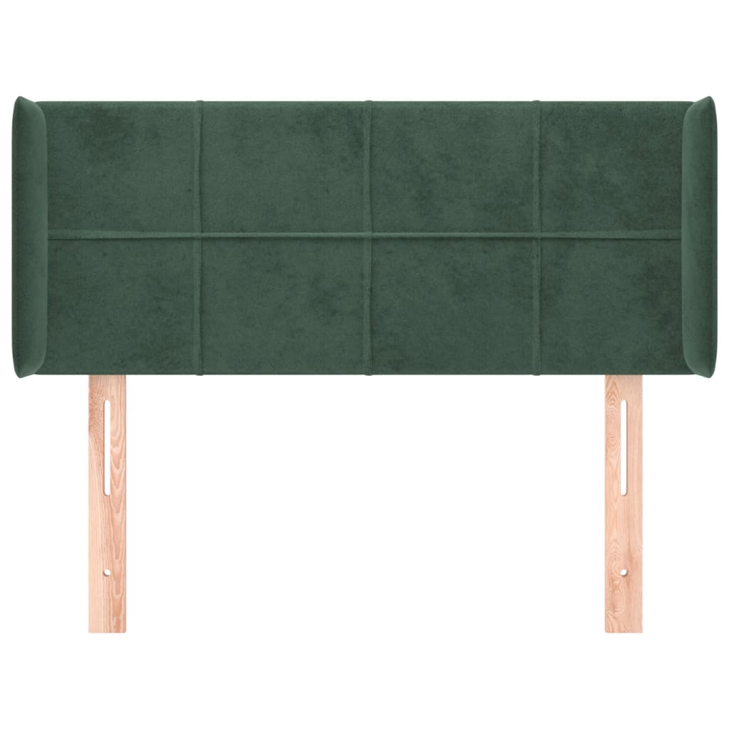 Tête de lit avec oreilles Vert foncé 103x16x78/88 cm Velours - XIOS