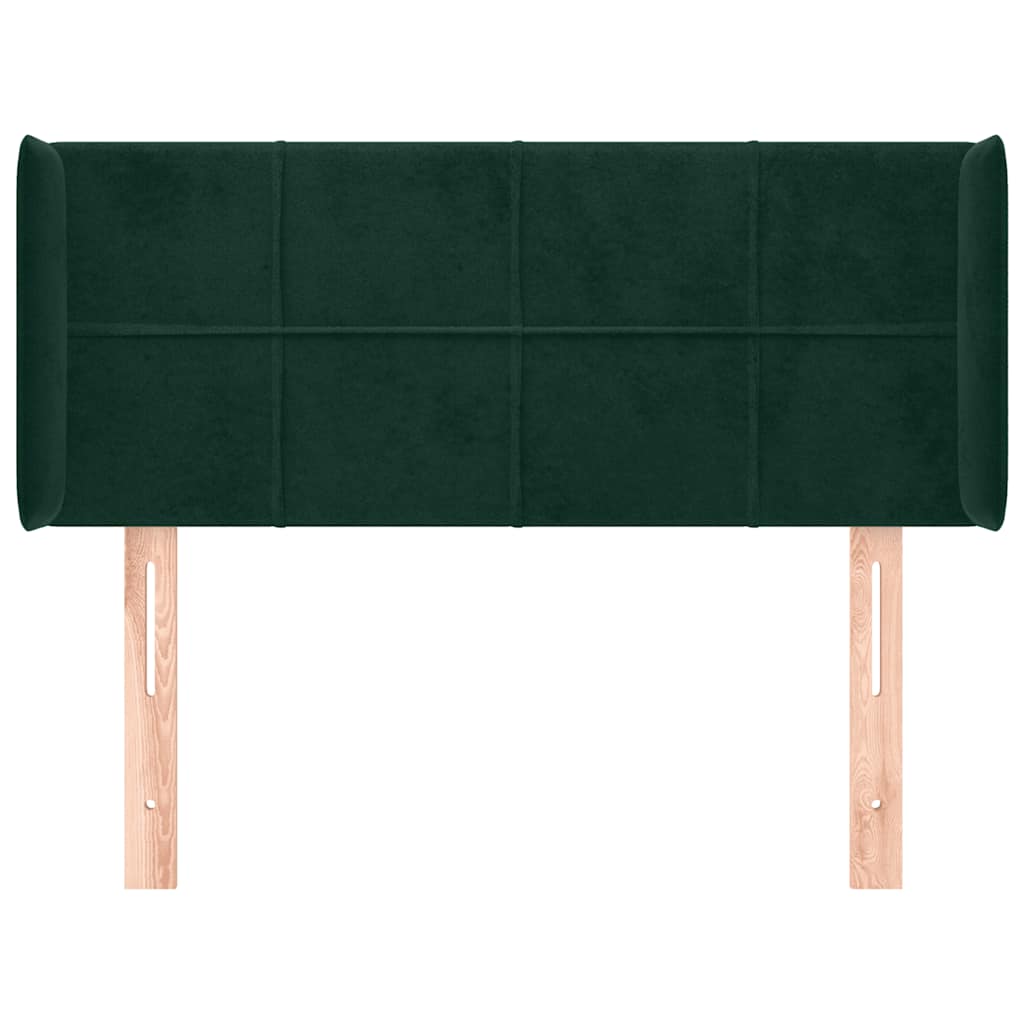 Tête de lit avec oreilles Vert foncé 103x16x78/88 cm Velours - XIOS
