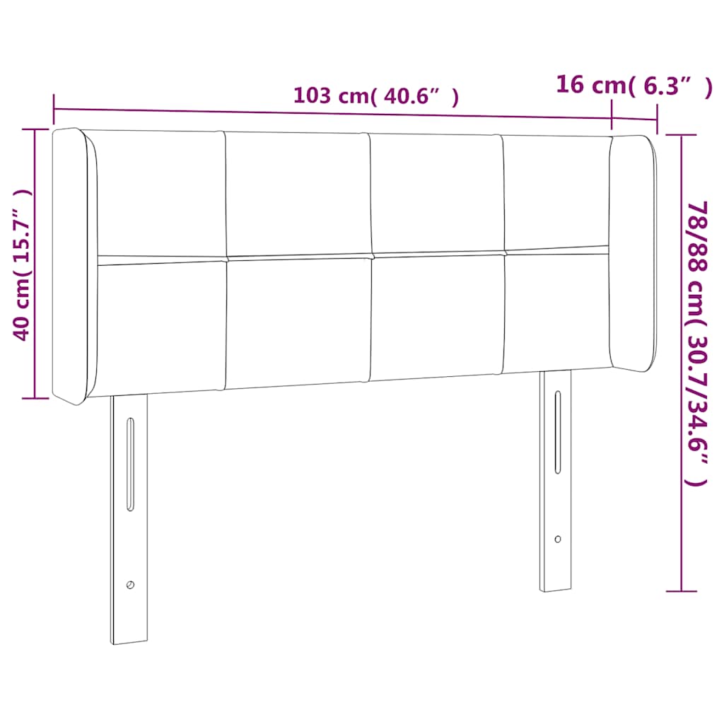 Tête de lit avec oreilles Vert foncé 103x16x78/88 cm Velours - XIOS