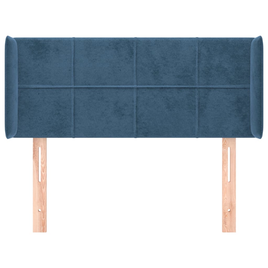 Tête de lit avec oreilles Bleu foncé 103x16x78/88 cm Velours - XIOS
