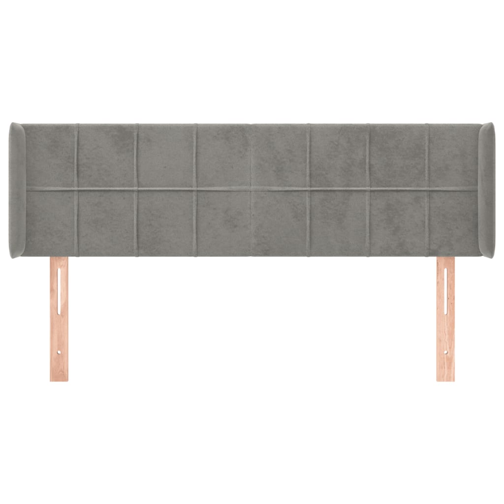 Tête de lit avec oreilles Gris clair 147x16x78/88 cm Velours - XIOS