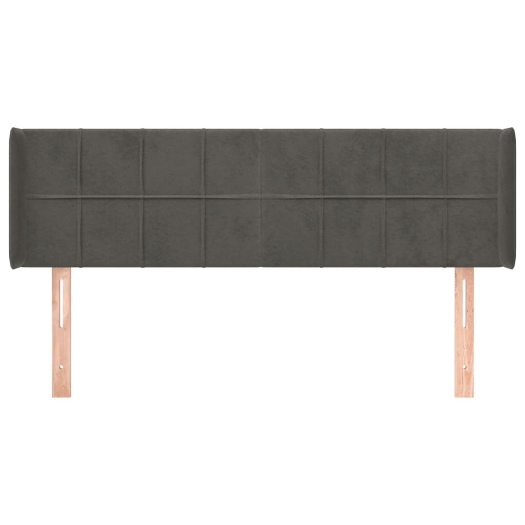 Tête de lit avec oreilles Gris foncé 147x16x78/88 cm Velours - XIOS