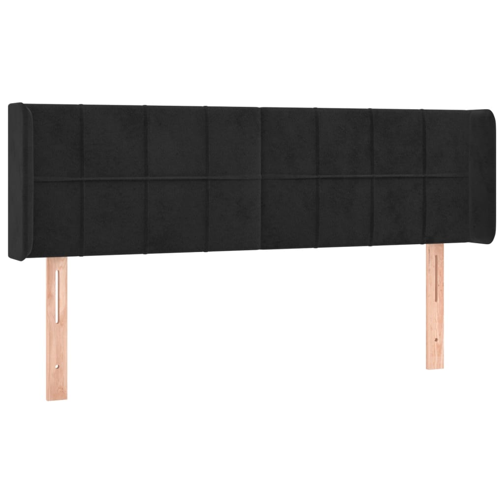 Tête de lit avec oreilles Noir 147x16x78/88 cm Velours - XIOS