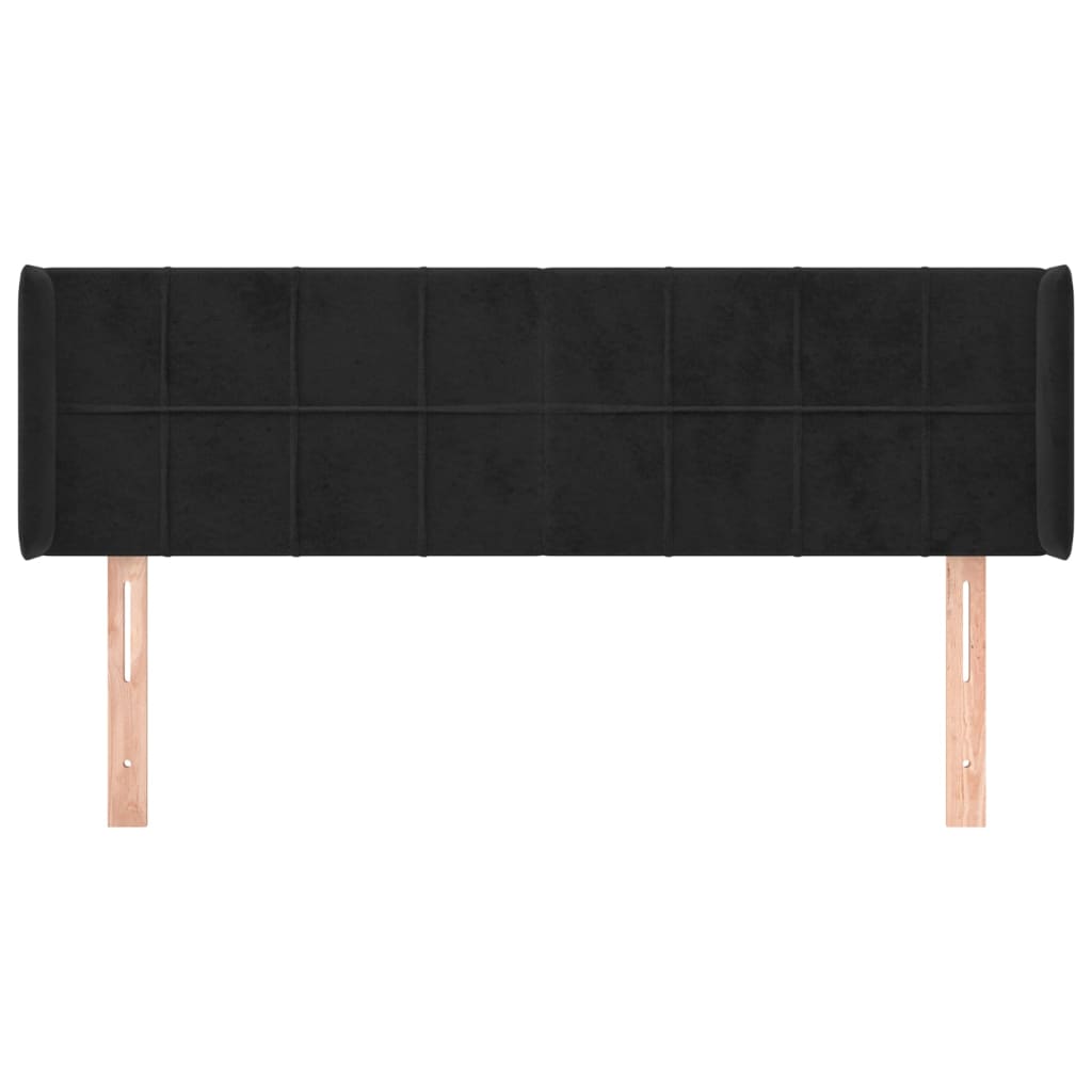 Tête de lit avec oreilles Noir 147x16x78/88 cm Velours - XIOS