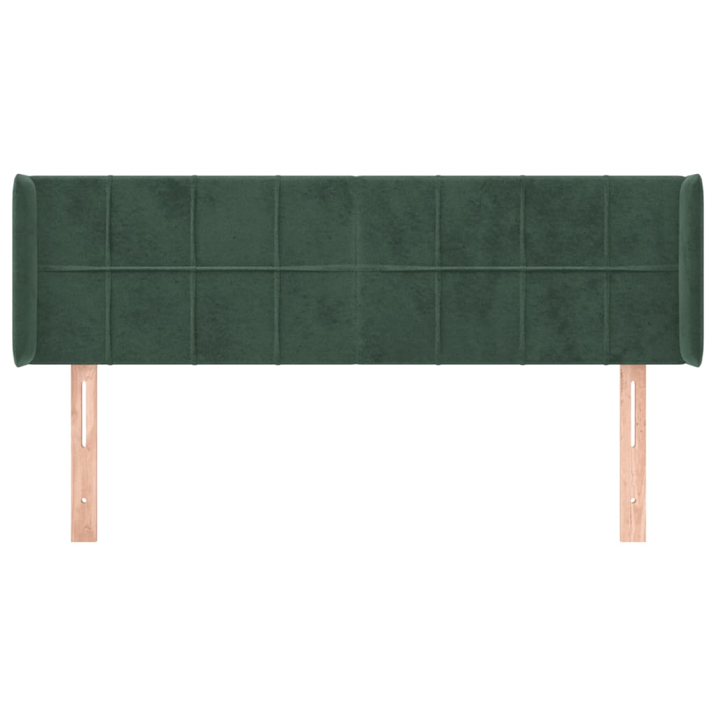 Tête de lit avec oreilles Vert foncé 147x16x78/88 cm Velours - XIOS
