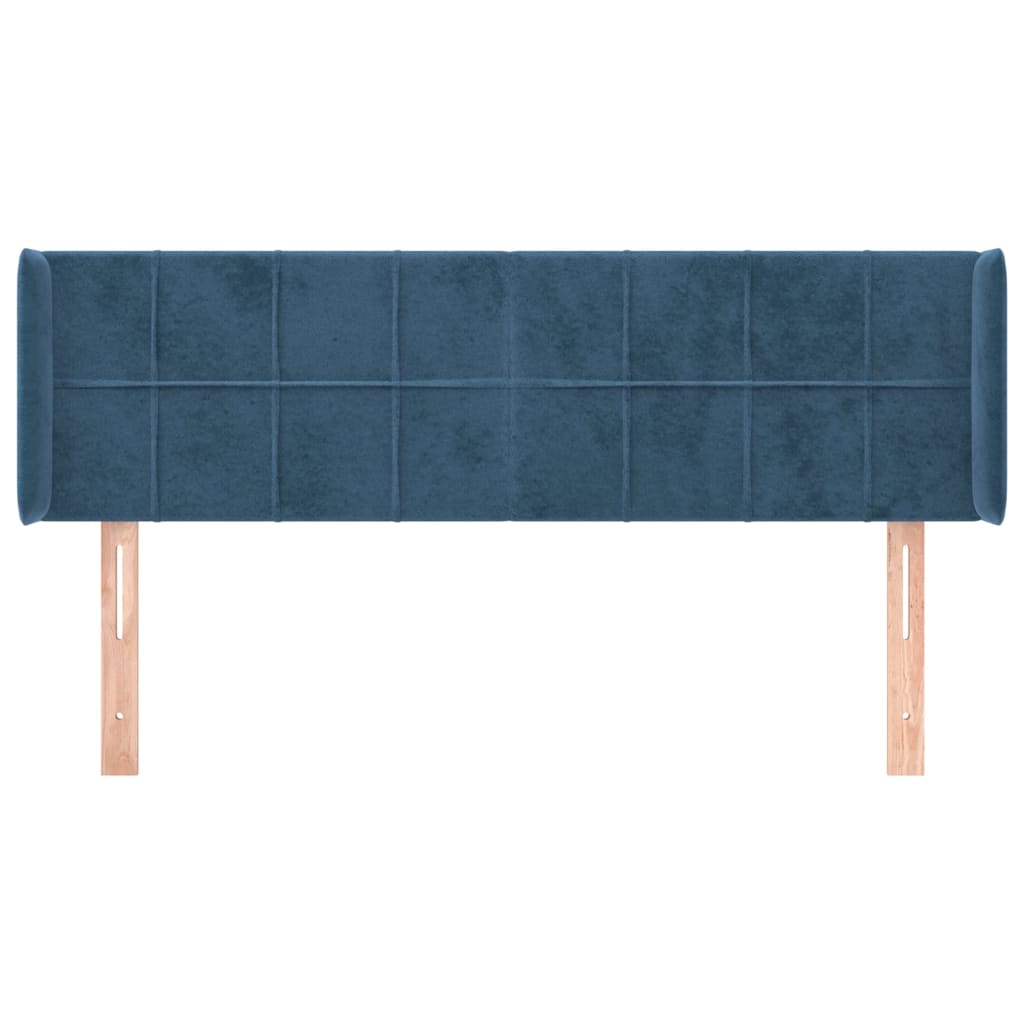 Tête de lit avec oreilles Bleu foncé 147x16x78/88 cm Velours - XIOS