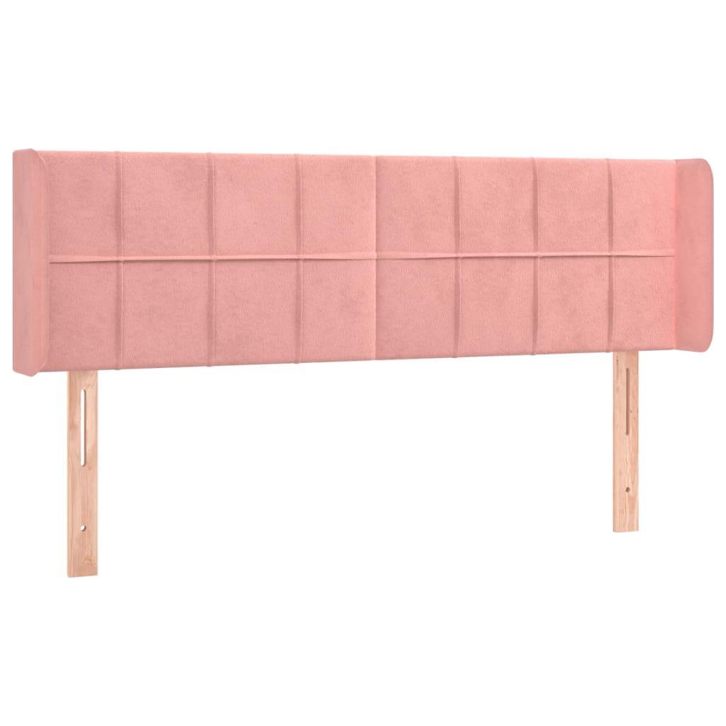 Tête de lit avec oreilles Rose 147x16x78/88 cm Velours - XIOS