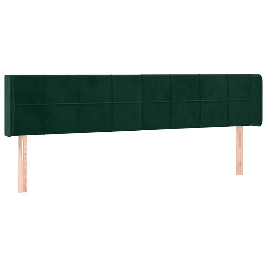 Tête de lit avec oreilles Vert foncé 163x16x78/88 cm Velours - XIOS