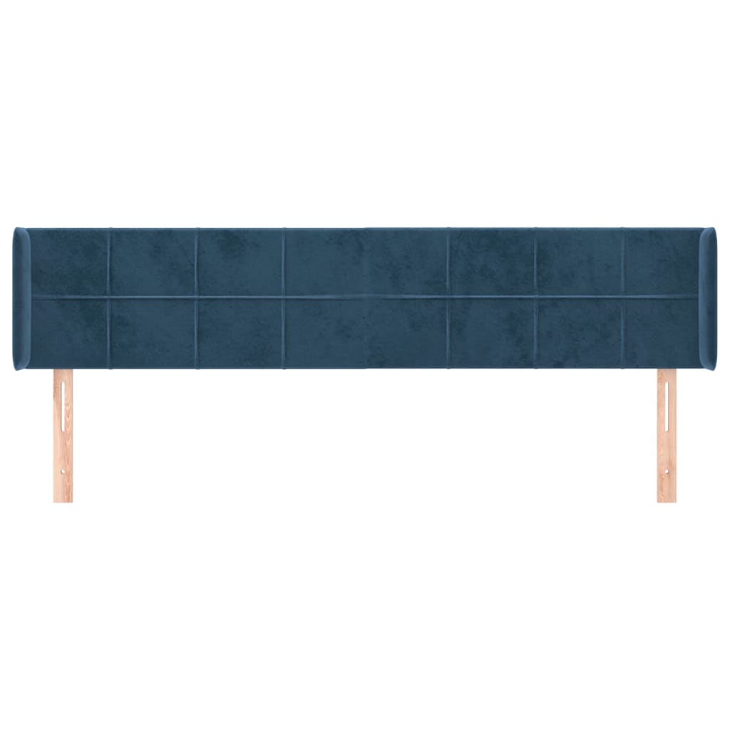 Tête de lit avec oreilles Bleu foncé 163x16x78/88 cm Velours - XIOS