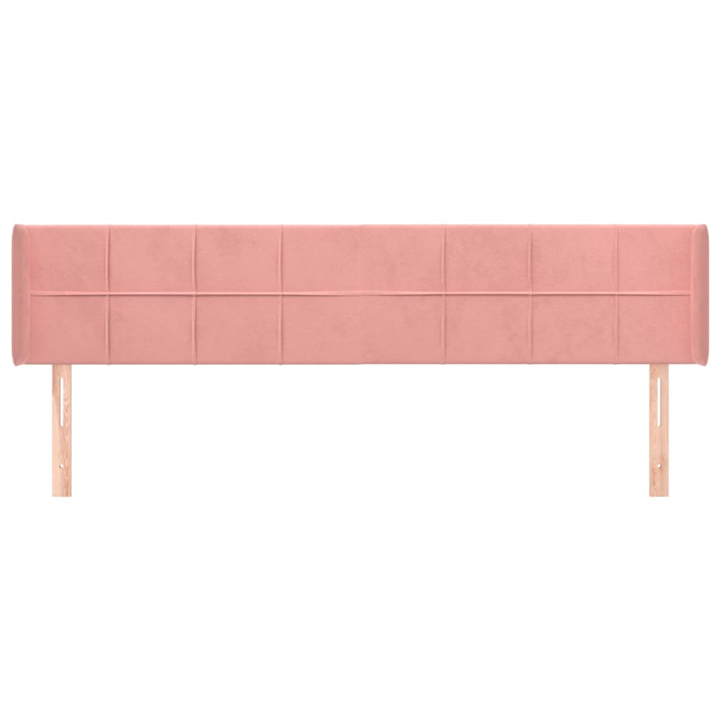 Tête de lit avec oreilles Rose 163x16x78/88 cm Velours - XIOS