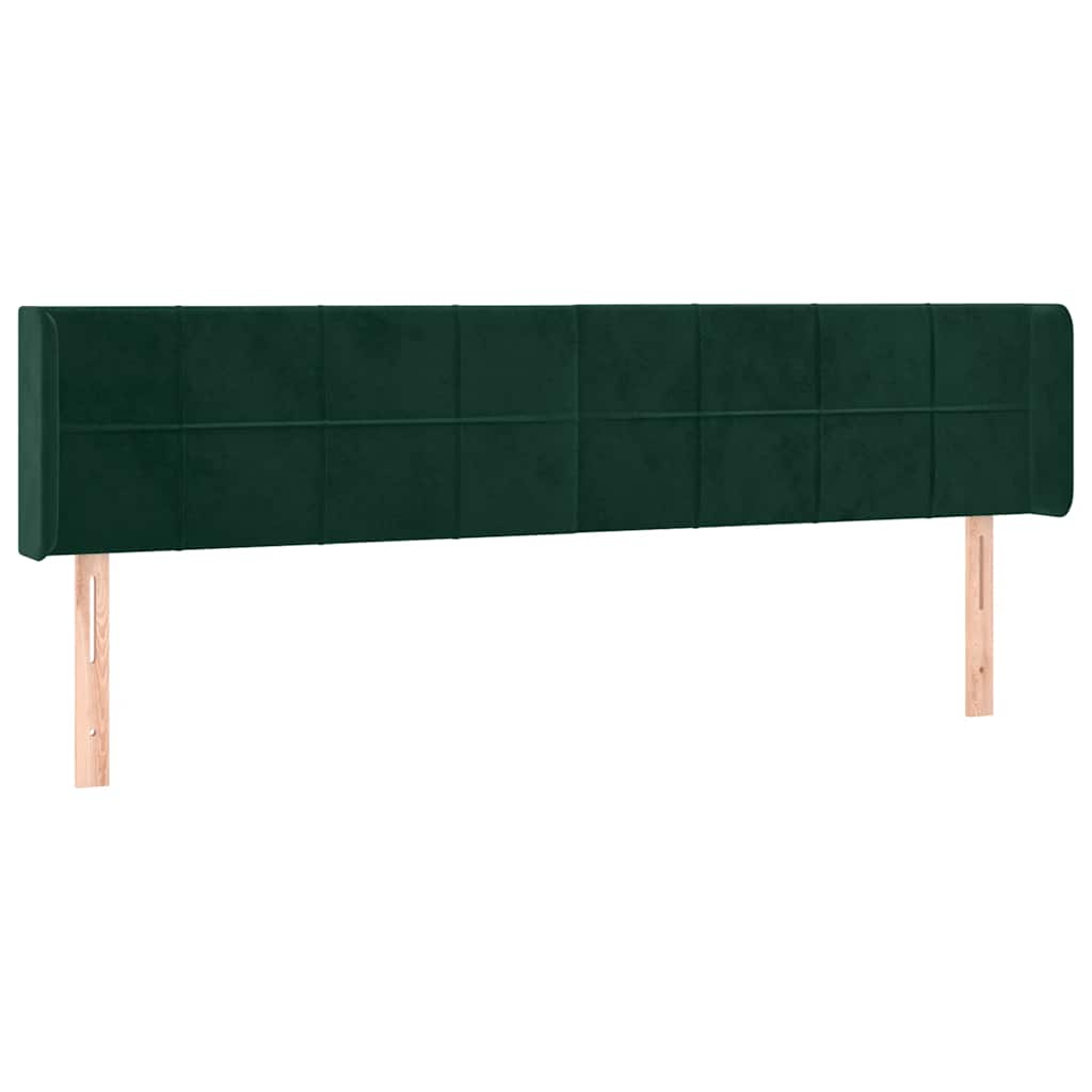 Tête de lit avec oreilles Vert foncé 183x16x78/88 cm Velours - XIOS