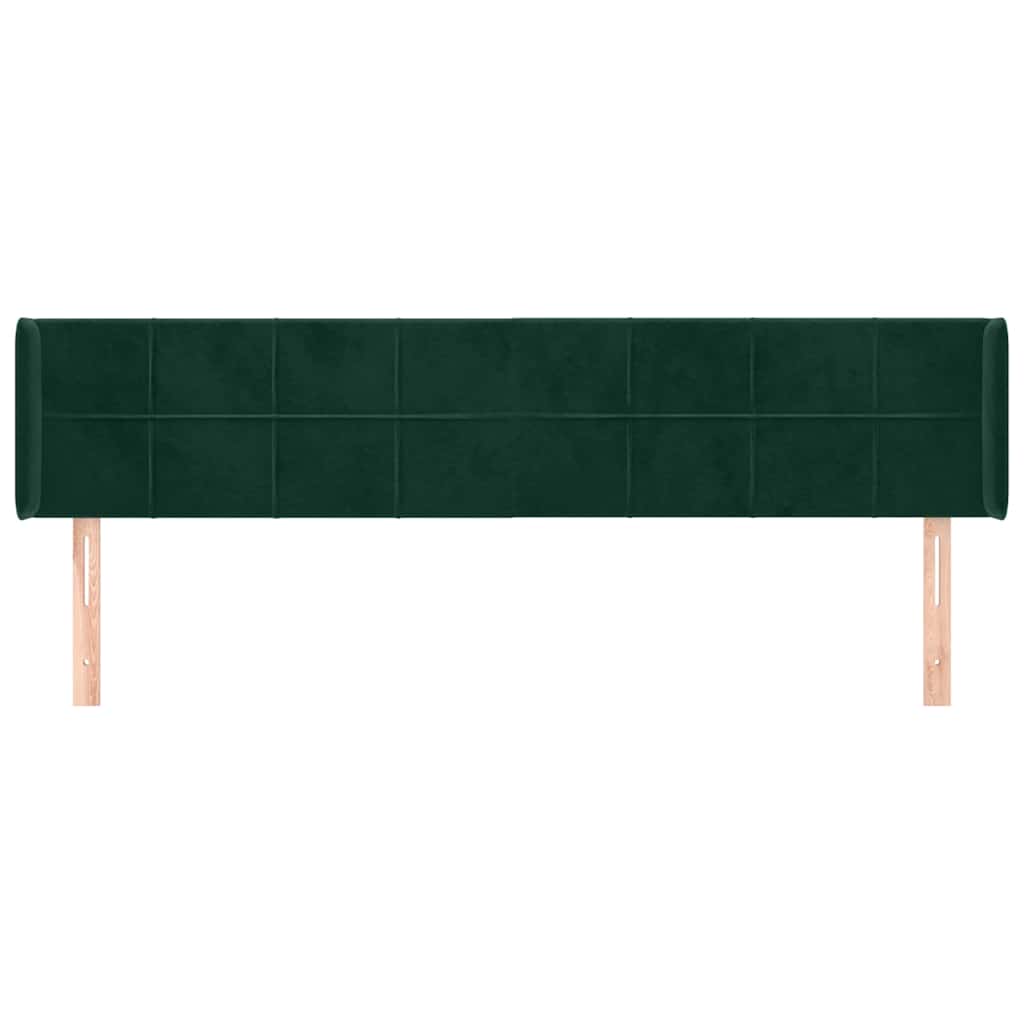 Tête de lit avec oreilles Vert foncé 183x16x78/88 cm Velours - XIOS
