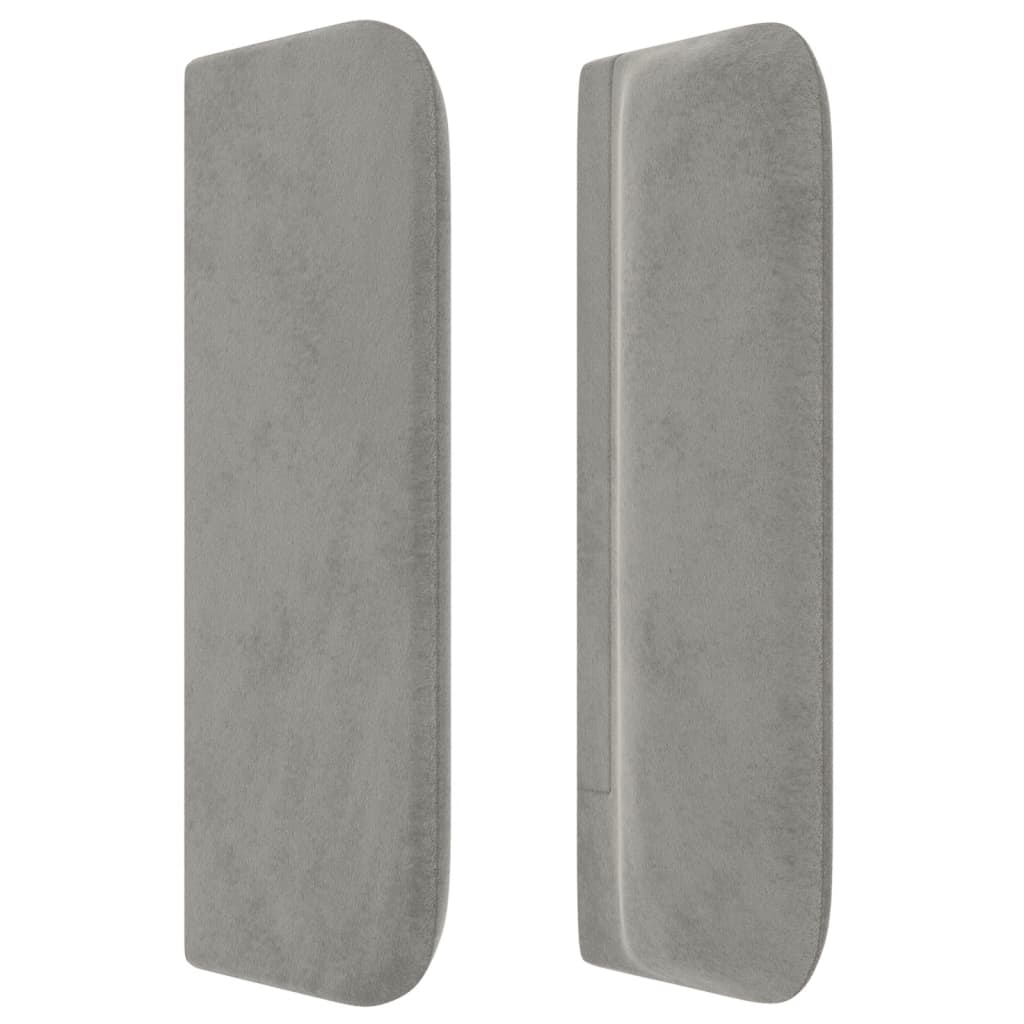 Tête de lit avec oreilles Gris clair 203x16x78/88 cm Velours - XIOS