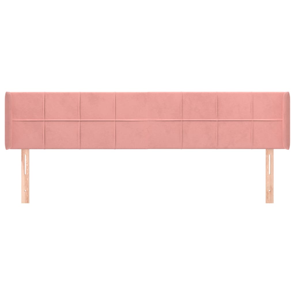 Tête de lit avec oreilles Rose 203x16x78/88 cm Velours - XIOS