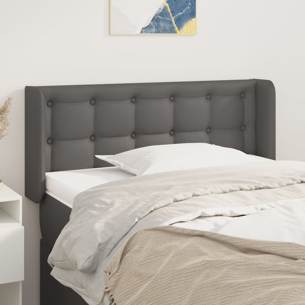 Tête de lit avec oreilles Gris 93x16x78/88 cm Similicuir - XIOS