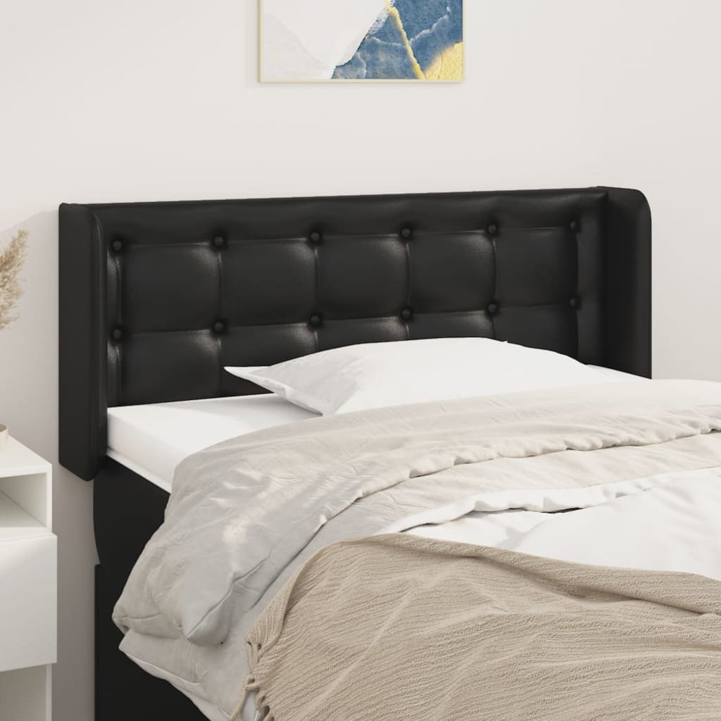 Tête de lit avec oreilles Noir 103x16x78/88 cm Similicuir - XIOS