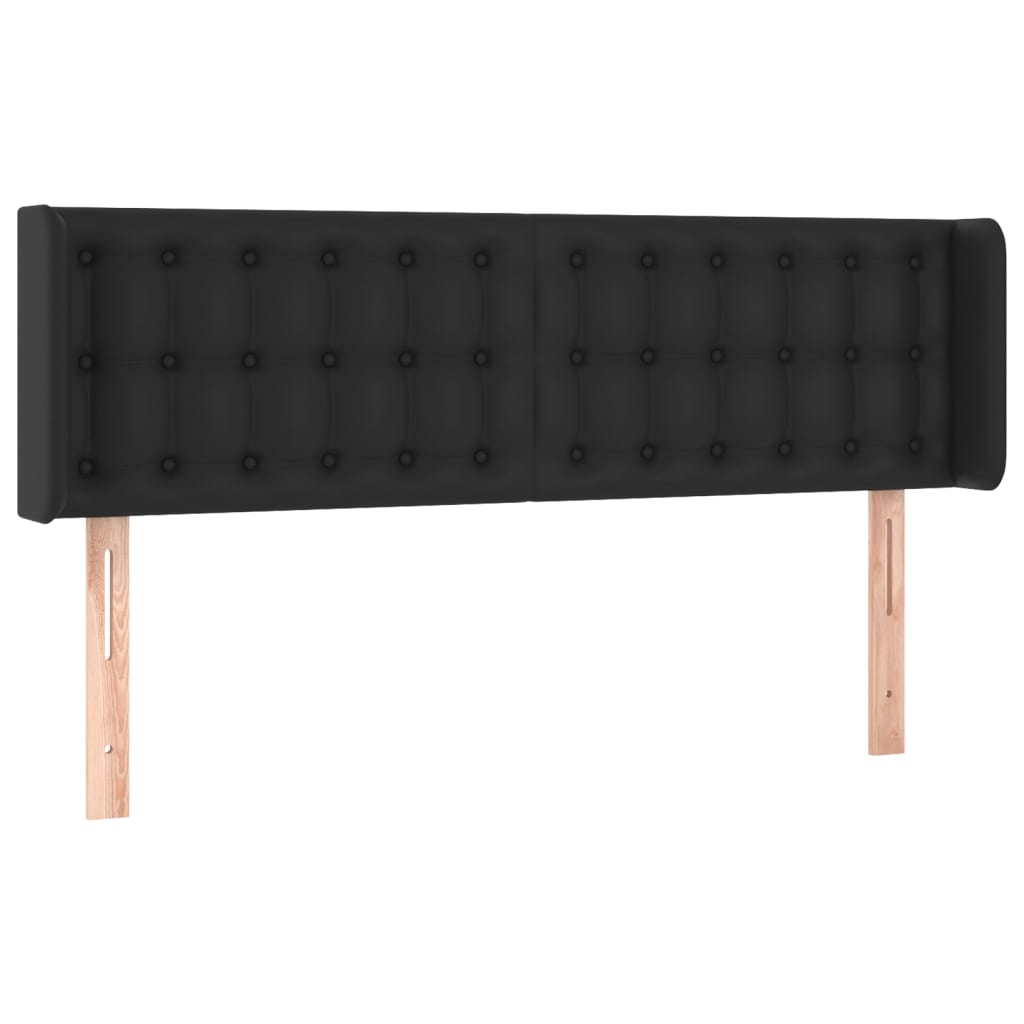 Tête de lit avec oreilles Noir 147x16x78/88 cm Similicuir - XIOS