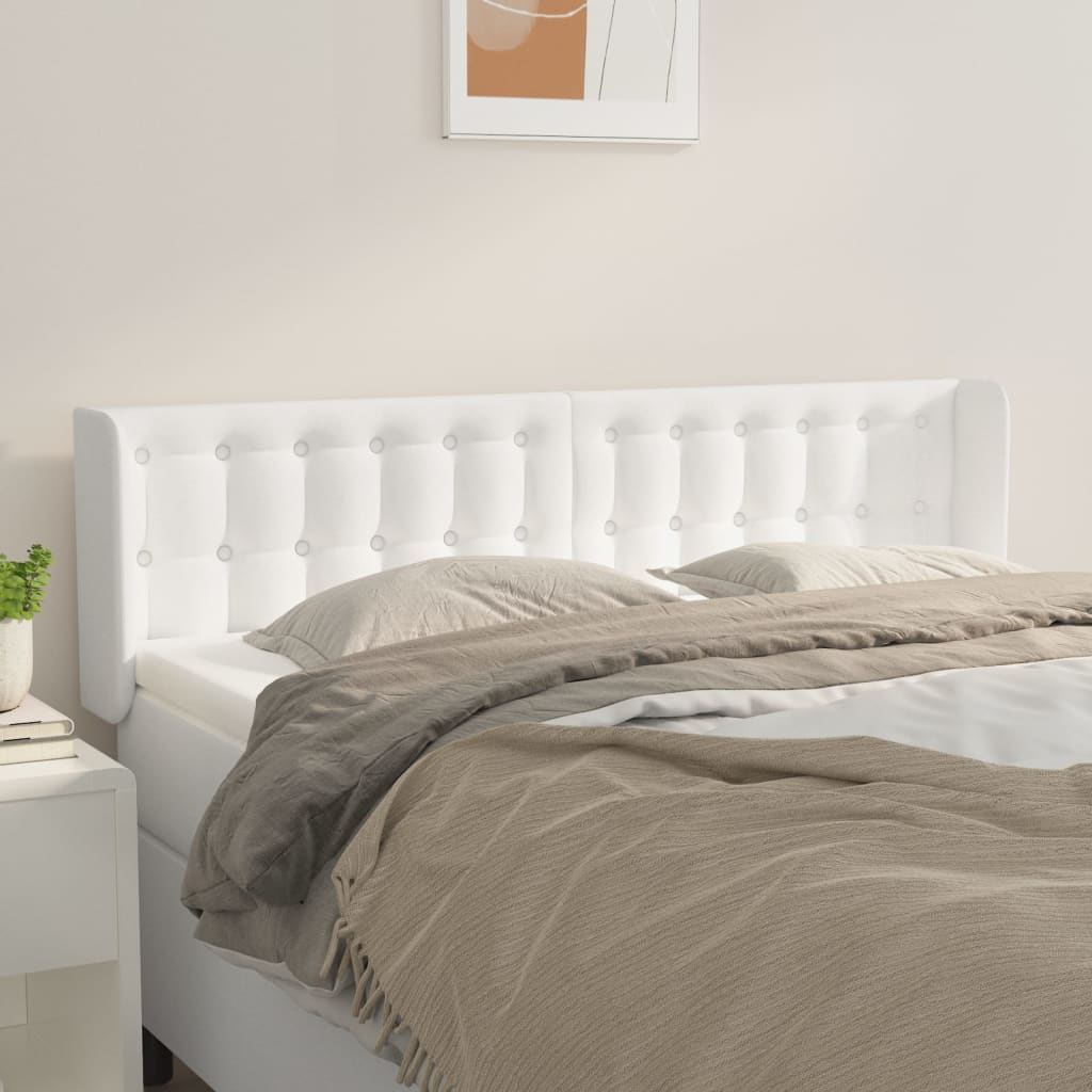 Tête de lit avec oreilles Blanc 147x16x78/88 cm Similicuir - XIOS