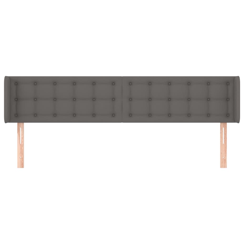 Tête de lit avec oreilles Gris 163x16x78/88 cm Similicuir - XIOS