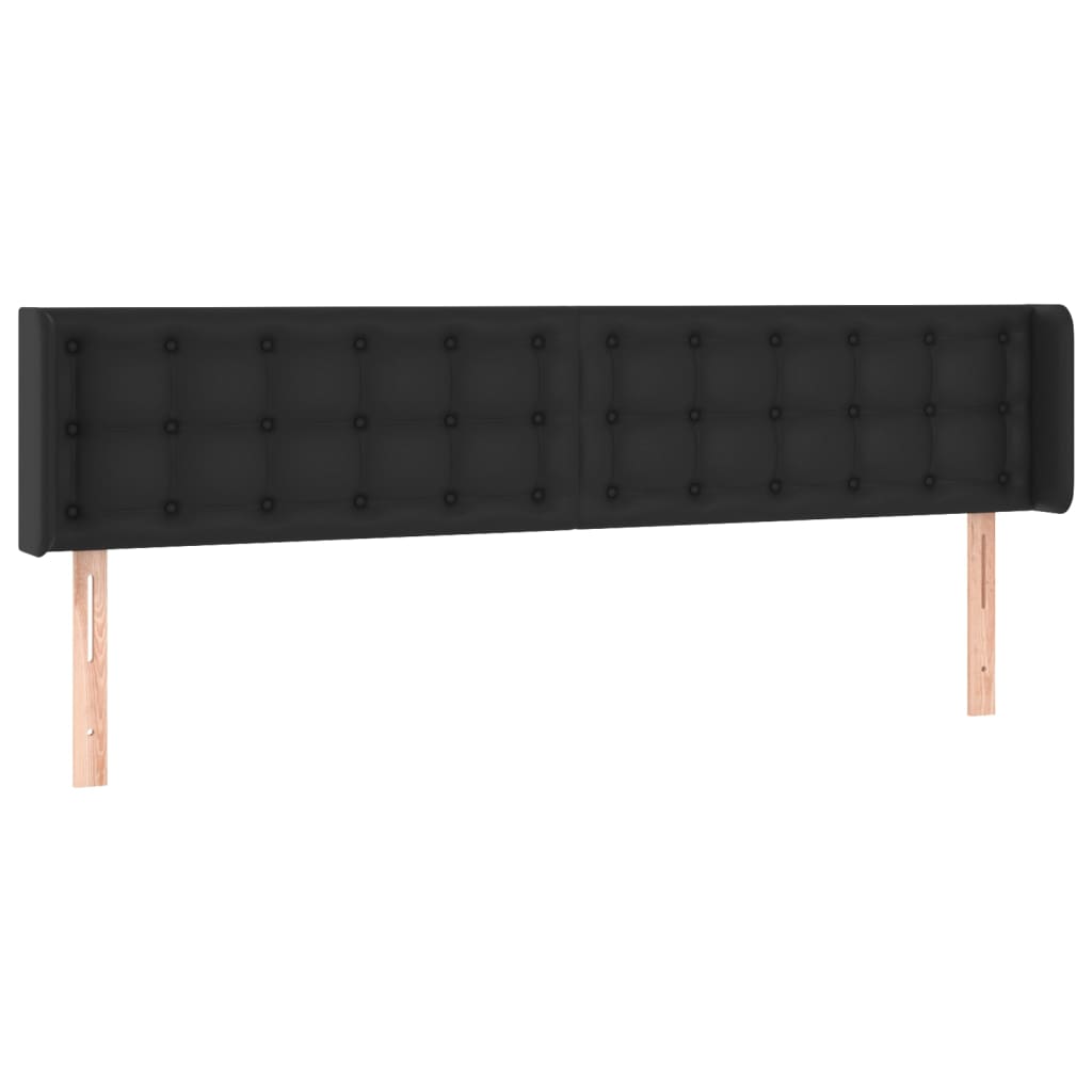 Tête de lit avec oreilles Noir 183x16x78/88 cm Similicuir - XIOS