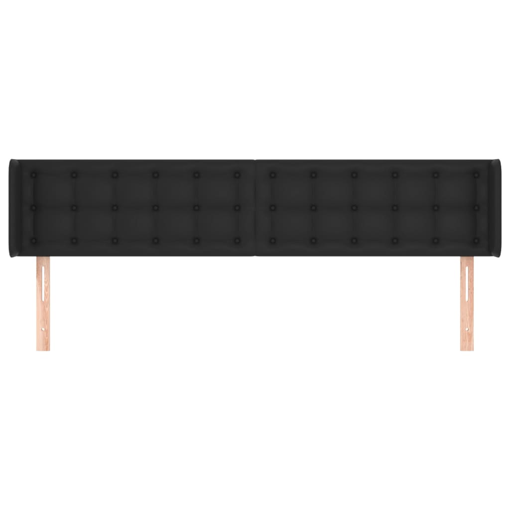 Tête de lit avec oreilles Noir 183x16x78/88 cm Similicuir - XIOS