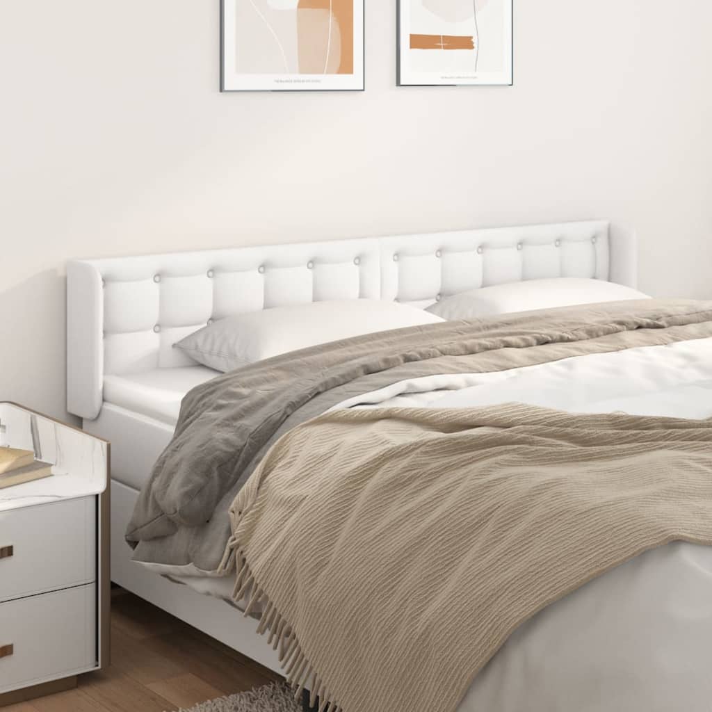 Tête de lit avec oreilles Blanc 183x16x78/88 cm Similicuir - XIOS