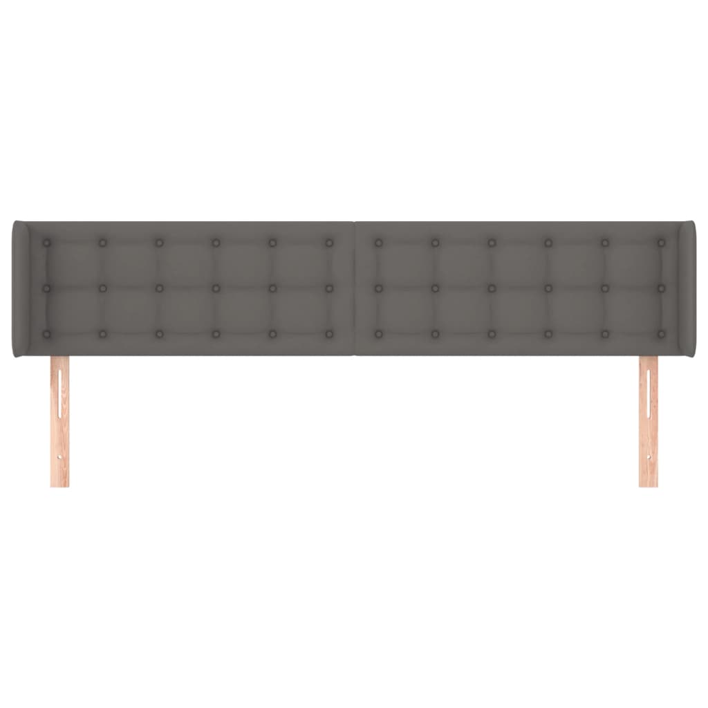 Tête de lit avec oreilles Gris 183x16x78/88 cm Similicuir - XIOS