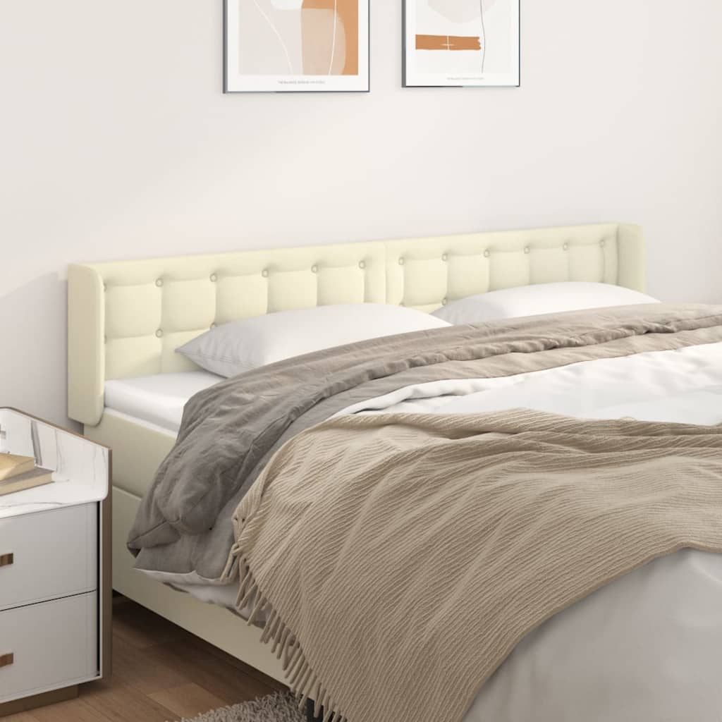 Tête de lit avec oreilles Crème 203x16x78/88 cm Similicuir - XIOS