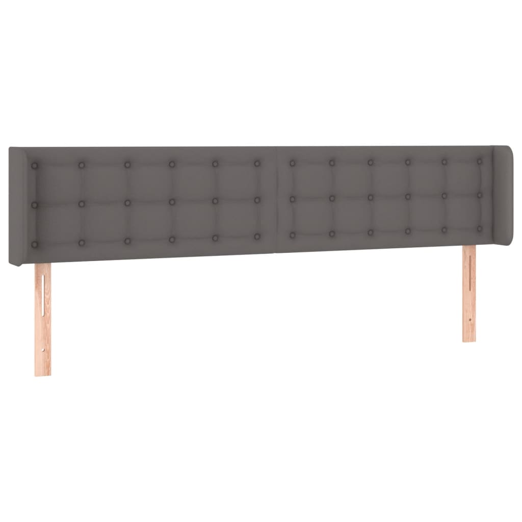 Tête de lit avec oreilles Gris 203x16x78/88 cm Similicuir - XIOS