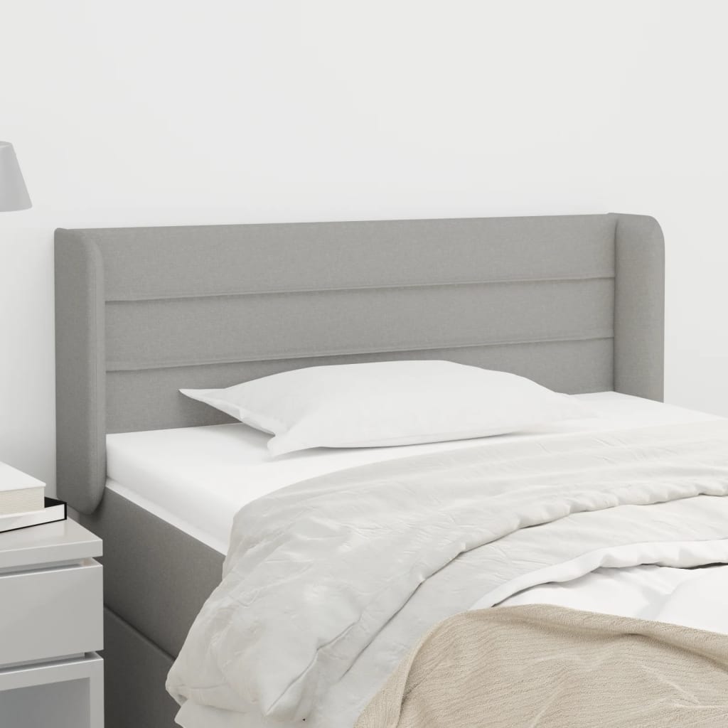 Tête de lit avec oreilles Gris clair 93x16x78/88 cm Tissu - XIOS