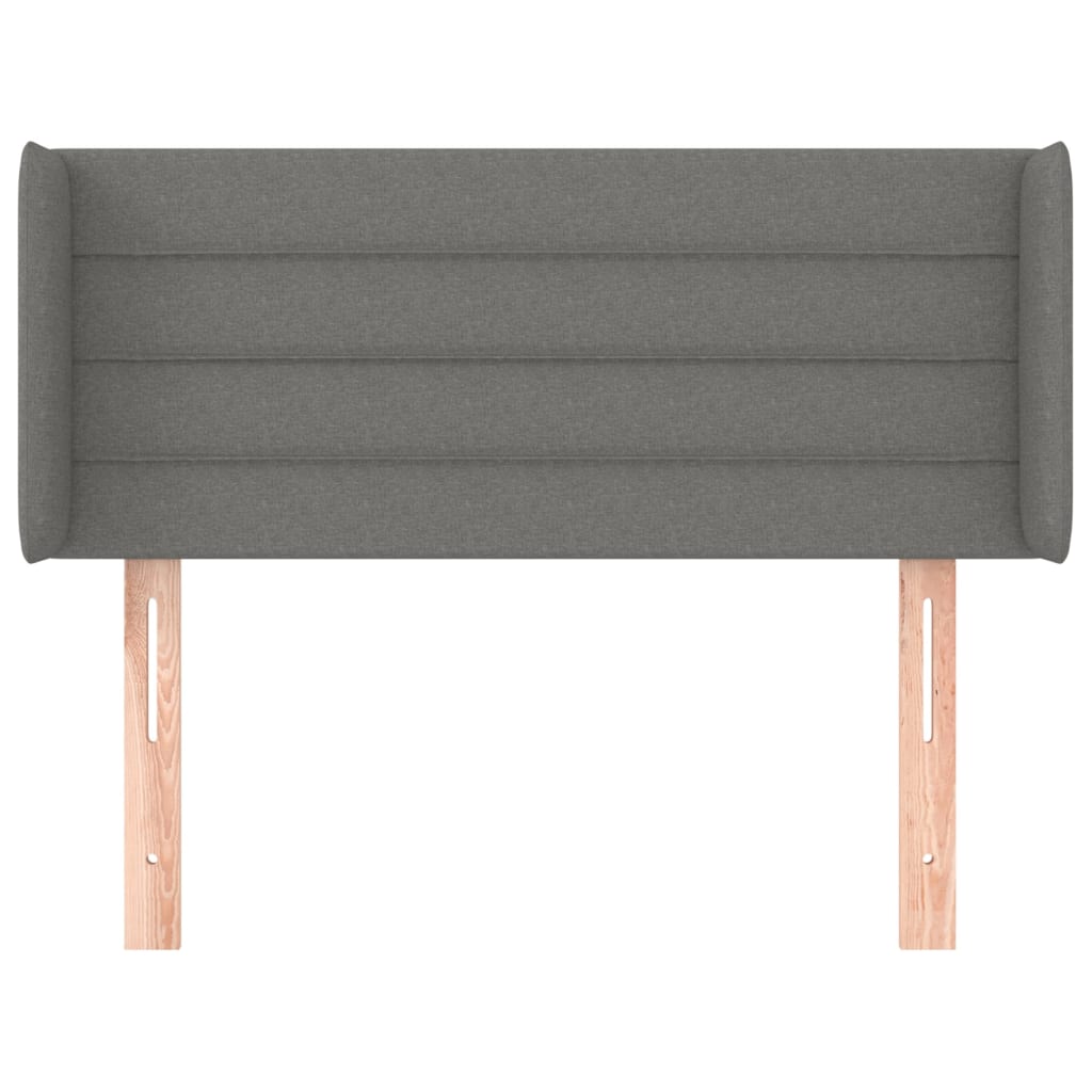 Tête de lit avec oreilles Gris foncé 103x16x78/88 cm Tissu - XIOS