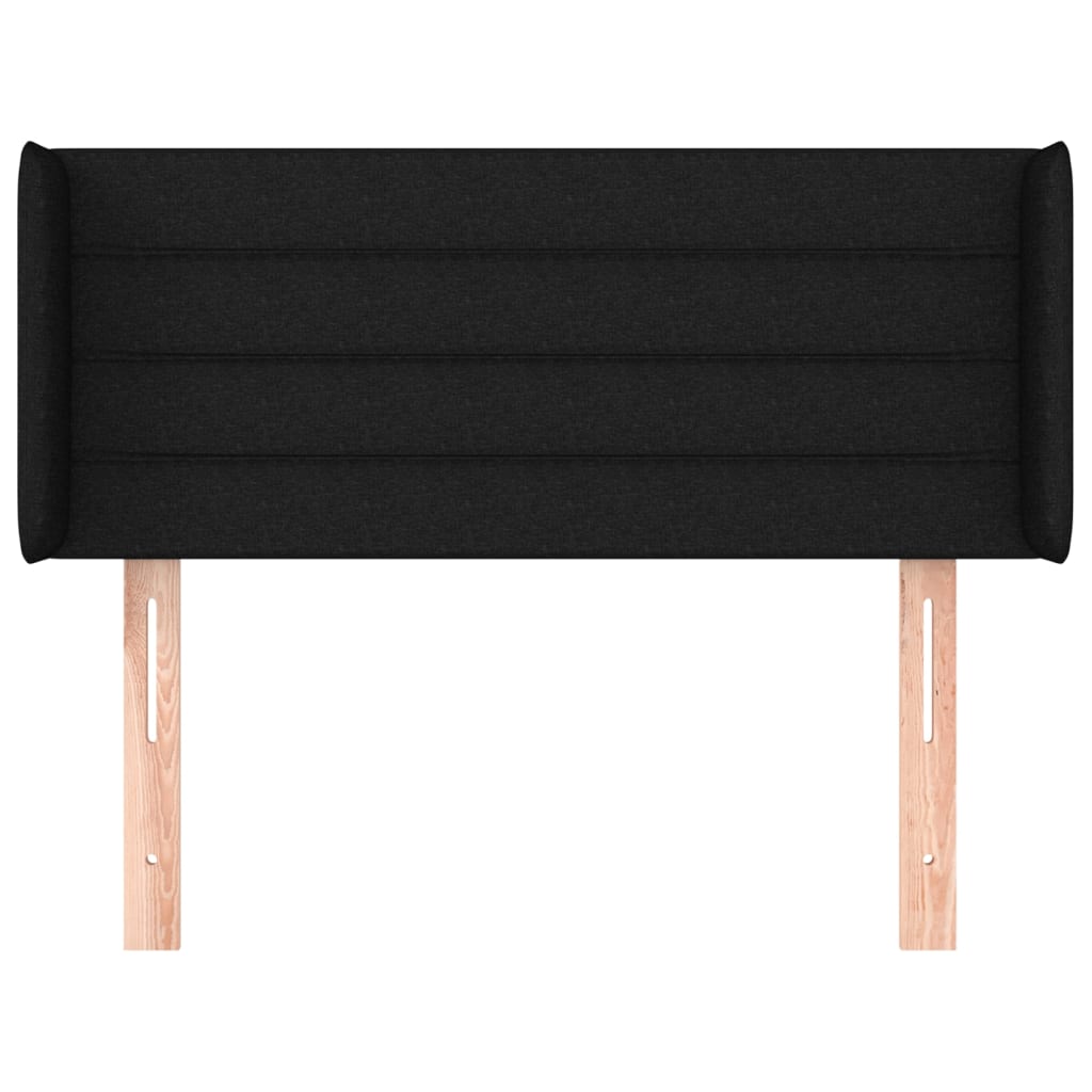 Tête de lit avec oreilles Noir 103x16x78/88 cm Tissu - XIOS
