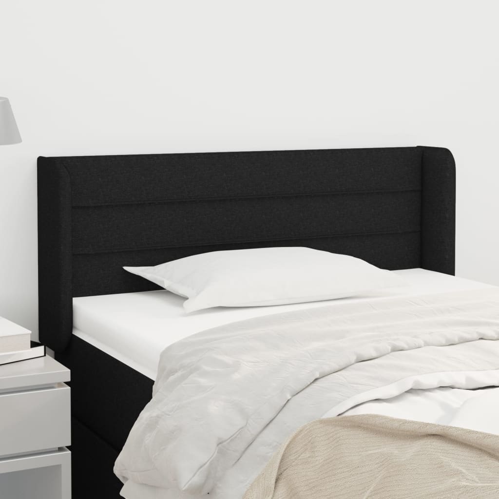 Tête de lit avec oreilles Noir 103x16x78/88 cm Tissu - XIOS