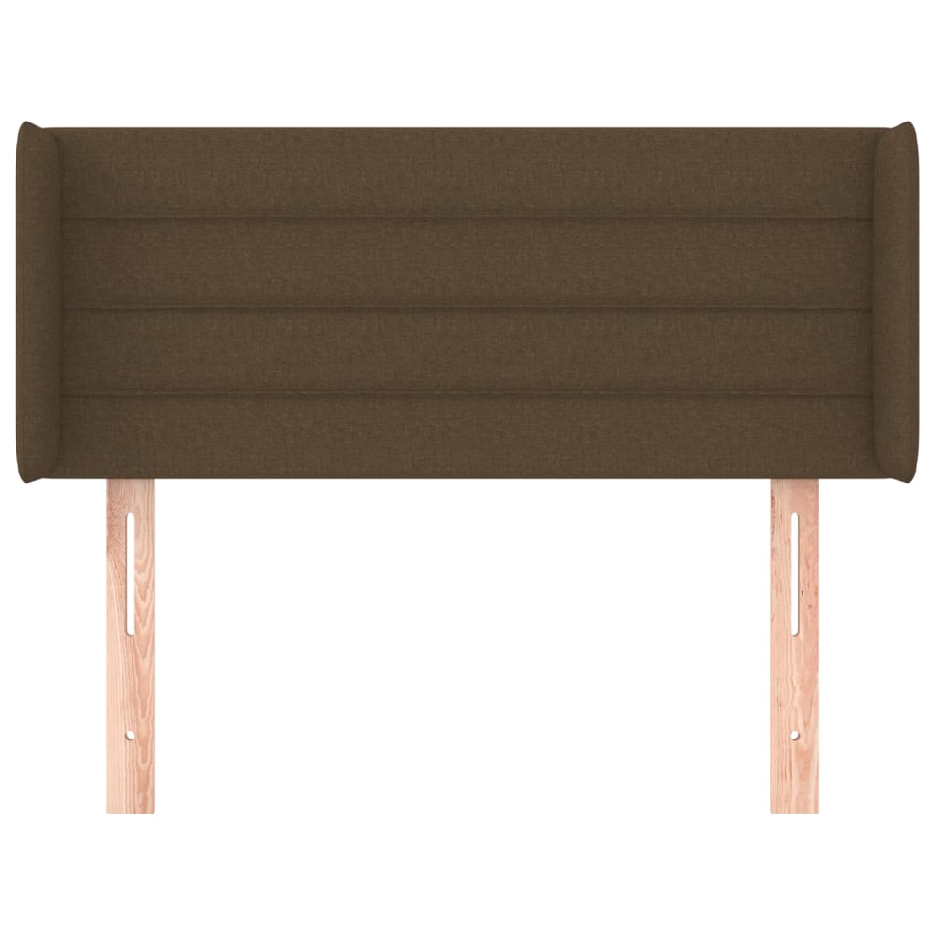 Tête de lit avec oreilles Marron Foncé 103x16x78/88 cm Tissu - XIOS