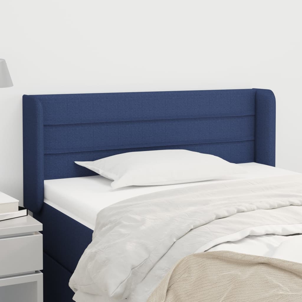 Tête de lit avec oreilles Bleu 103x16x78/88 cm Tissu - XIOS