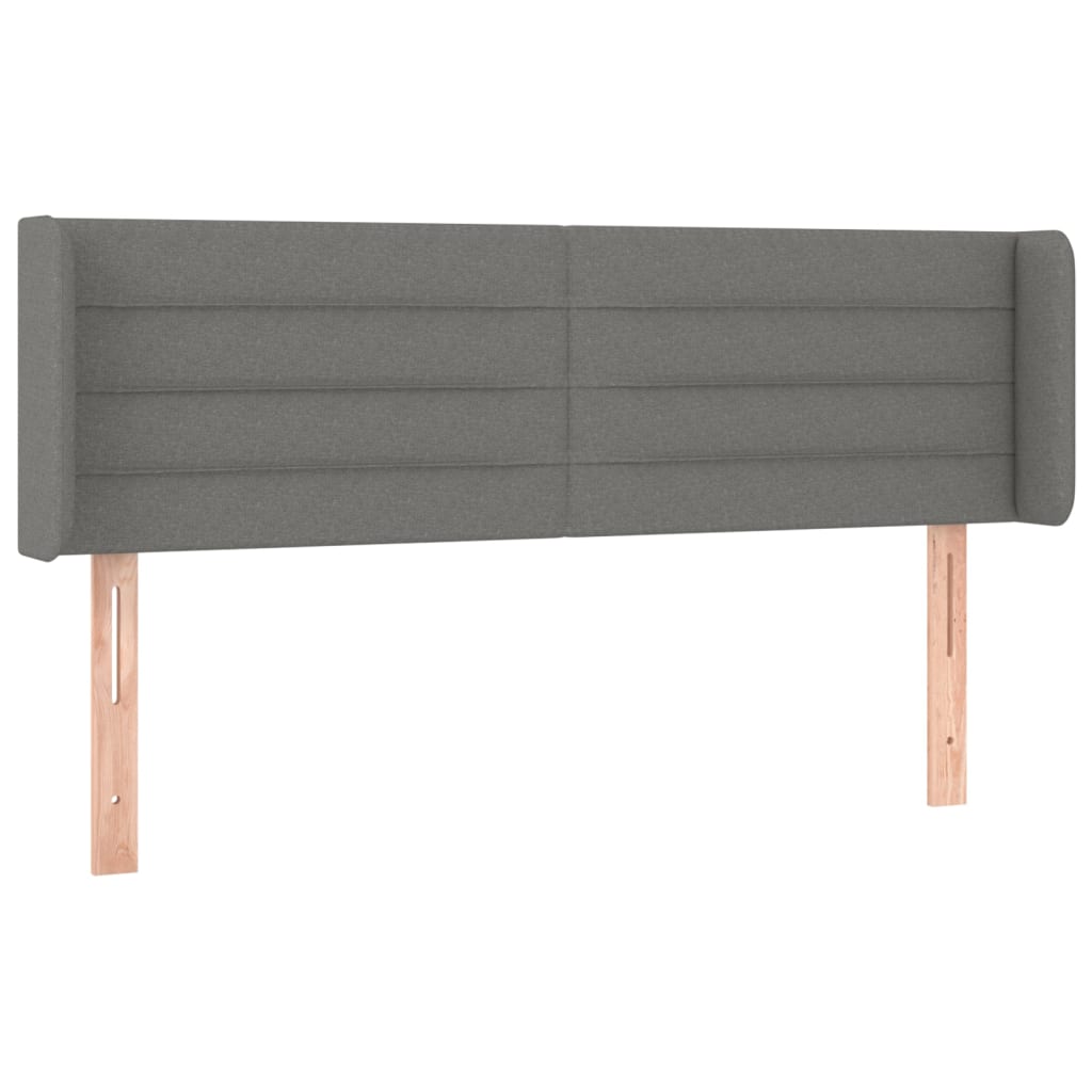Tête de lit avec oreilles Gris foncé 147x16x78/88 cm Tissu - XIOS