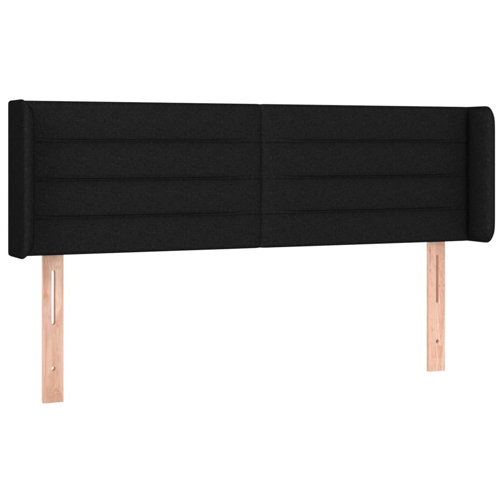 Tête de lit avec oreilles Noir 147x16x78/88 cm Tissu - XIOS